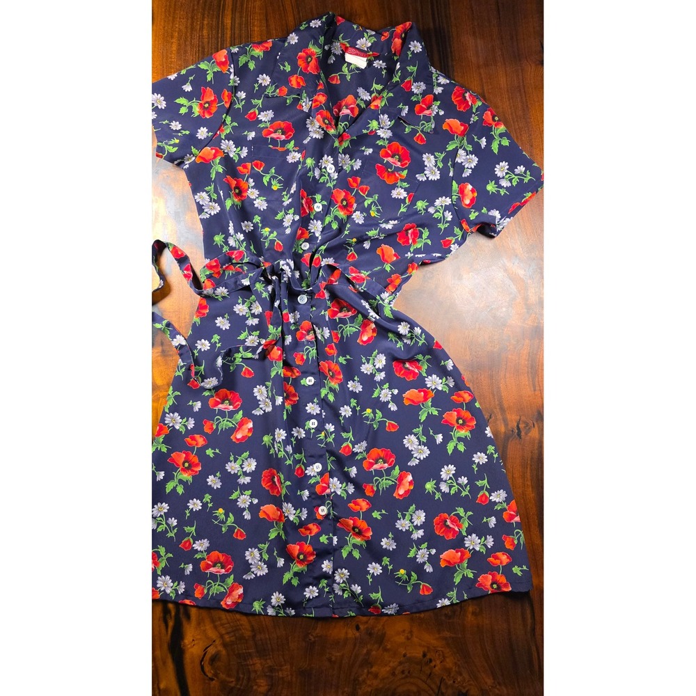 Vintage Esprit Poppy Floral Cottagecore Deadstock Party Coastal 90's Party